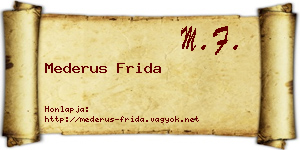 Mederus Frida névjegykártya